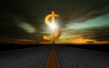 Currency concept, road to financial success backgroundの写真素材