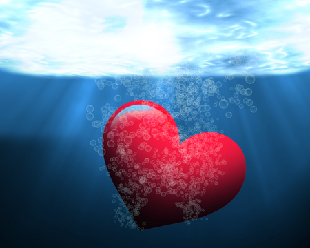 Love story and valentine day, heart disease failure concept の写真素材