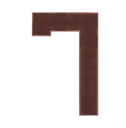 Isolate chocolate number on white background, love and valentine concept