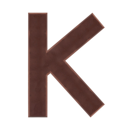 Isolate chocolate letter, alphabet on white background, love and valentine conceptの写真素材