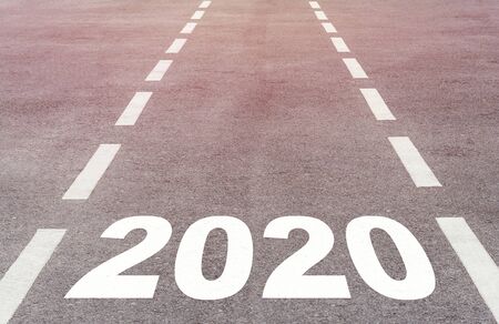 Happy new year concept background, road to 2020, future ahead  の写真素材