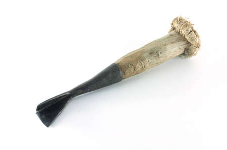 old chisel isolated on white backgroundの写真素材