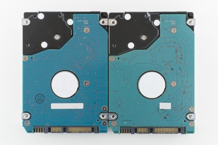 hard disk sata 2 5 inch isolated on a white backgroundの写真素材