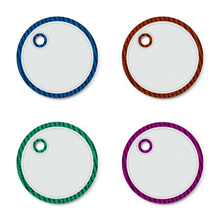 Blank fabric tag  isolated on white background  Price tag, gift tag, sale tag, You can add your text insideの写真素材