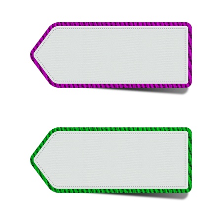 Blank fabric tag  isolated on white background  Price tag, gift tag, sale tag, You can add your text insideの写真素材