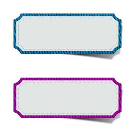 Blank fabric tag  isolated on white background  Price tag, gift tag, sale tag, You can add your text insideの写真素材