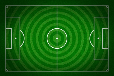 soccer - football field with white lines on grunge paperの写真素材