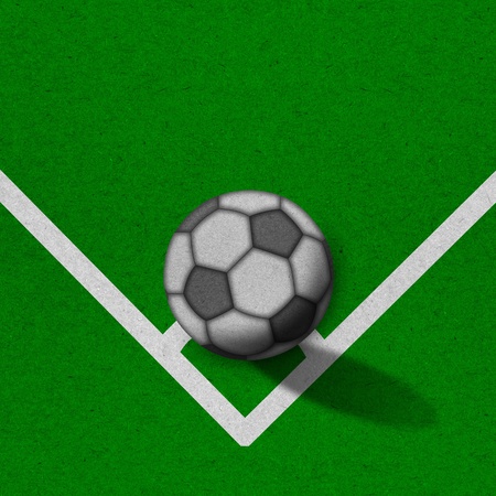 soccer - football field with white lines on grunge paperの写真素材