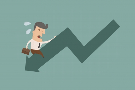 Businessman graph down , eps10 vector formatのイラスト素材