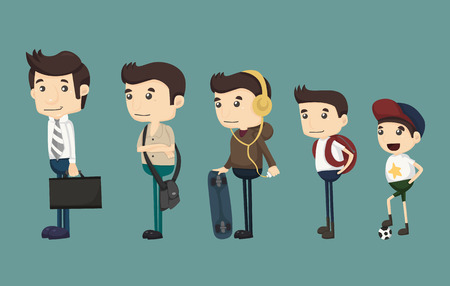 evolution of man from child のイラスト素材