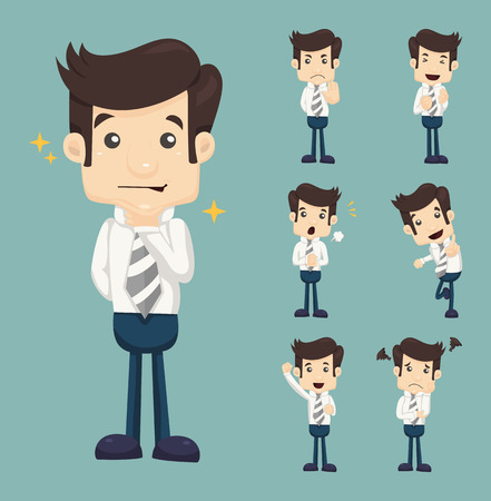 Set of businessman characters posesのイラスト素材
