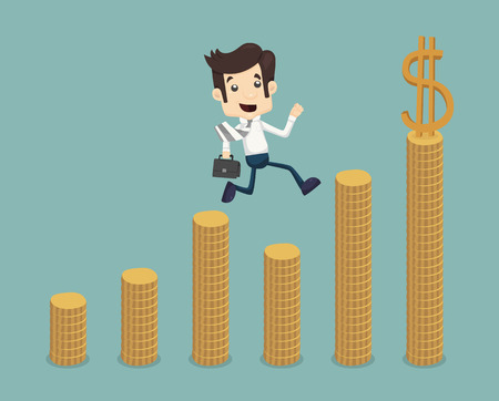 Businessman go to success , eps10 vector formatのイラスト素材
