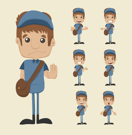 Set of postman のイラスト素材