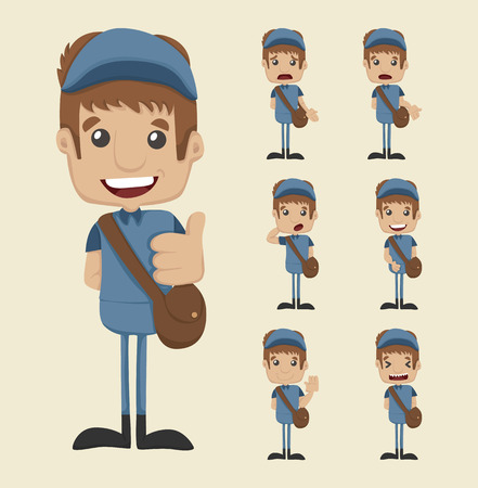 Set of postman  のイラスト素材