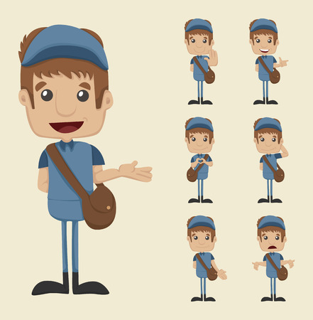 Set of postman  のイラスト素材