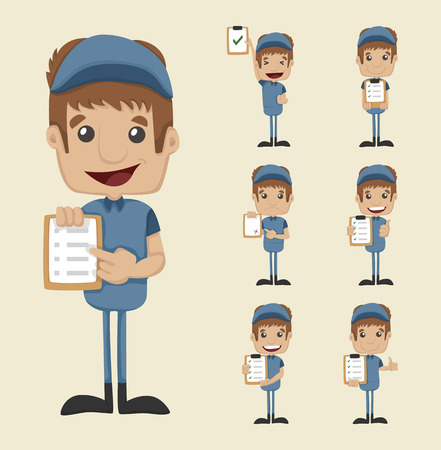 Set of postmanのイラスト素材
