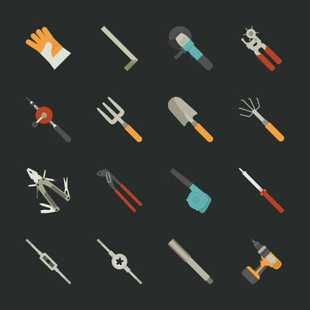 Hand tools icon set のイラスト素材