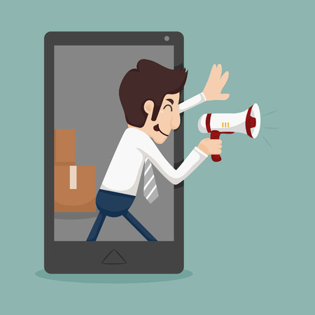 Businessman online shopping, e-commerce concept のイラスト素材