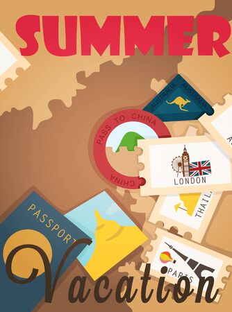 Vacation background card design のイラスト素材