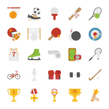 Sport  icons , flat design , eps10 vector formatのイラスト素材