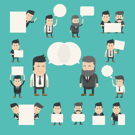 Set of businessman in conversation , discuss , debate , eps10 vector formatのイラスト素材