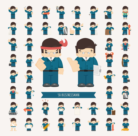 Set of businessman character , eps10 vector formatのイラスト素材