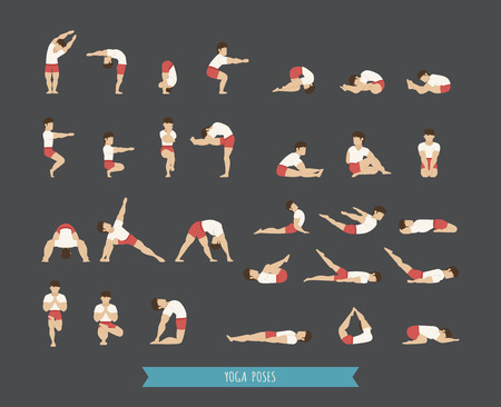 Set of yoga poses , eps10 vector formatのイラスト素材