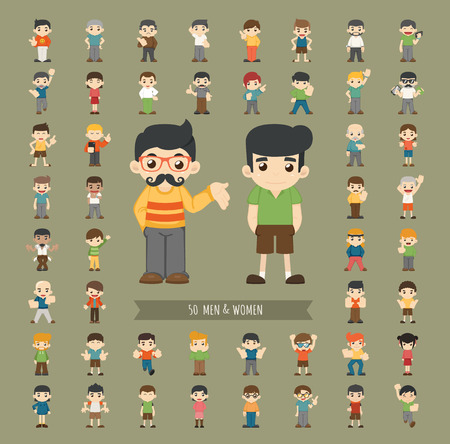 Set of men and women character , eps10 vector formatのイラスト素材