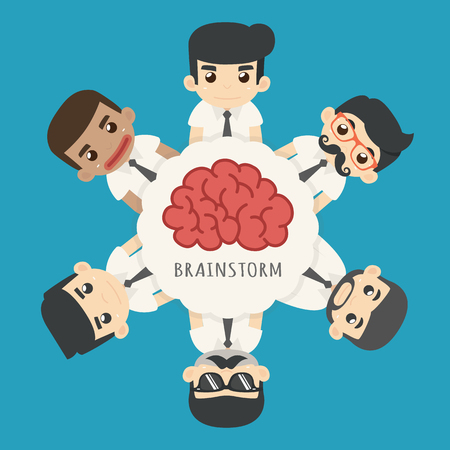 Businessman brainstorm , eps10 vector formatのイラスト素材