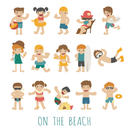 People on the beachのイラスト素材