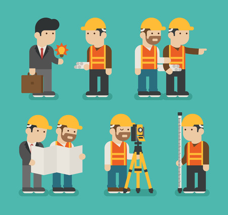 Set of construction worker , vector formatのイラスト素材