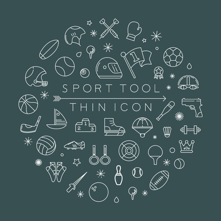 Sport thin icons , vector formatのイラスト素材