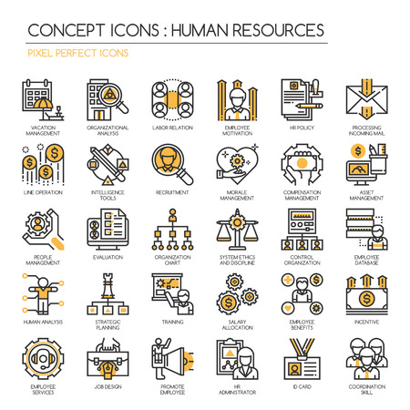 Human Resources , Thin Line and Pixel Perfect Iconsのイラスト素材