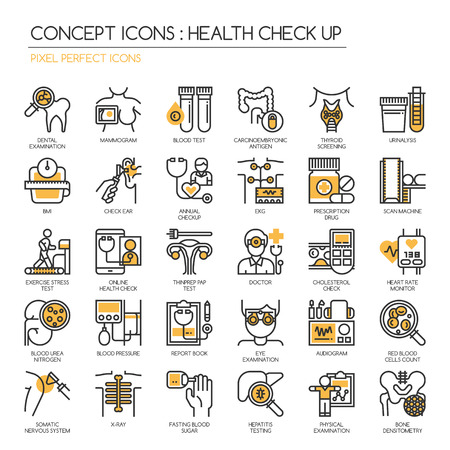 Health Check up , Thin Line and Pixel Perfect Iconsのイラスト素材