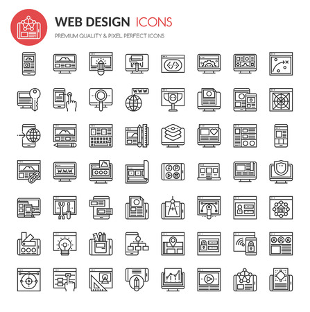 Web Design Icons , Thin Line and Pixel Perfect Iconsのイラスト素材