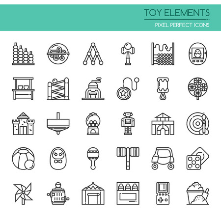 Toy Elements , Thin Line and Pixel Perfect Iconsのイラスト素材
