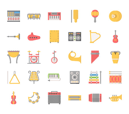 Music Instruments , Thin Line and Pixel Perfect Iconsのイラスト素材