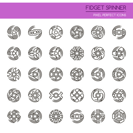 Fidget Spinner , Thin Line and Pixel Perfect Iconsのイラスト素材