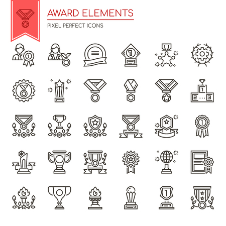 Award Elements , Thin Line and Pixel Perfect Iconsのイラスト素材
