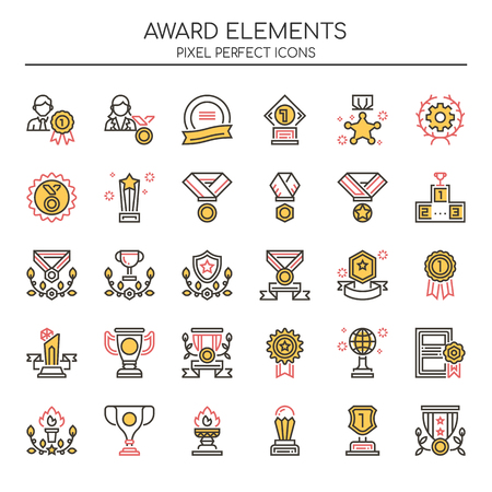 Award Elements , Thin Line and Pixel Perfect Iconsのイラスト素材