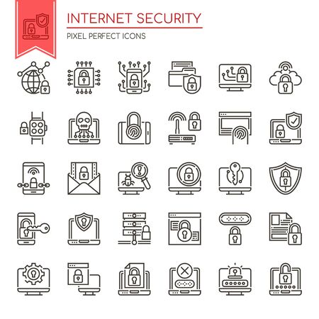 Internet Security , Thin Line and Pixel Perfect Iconsのイラスト素材