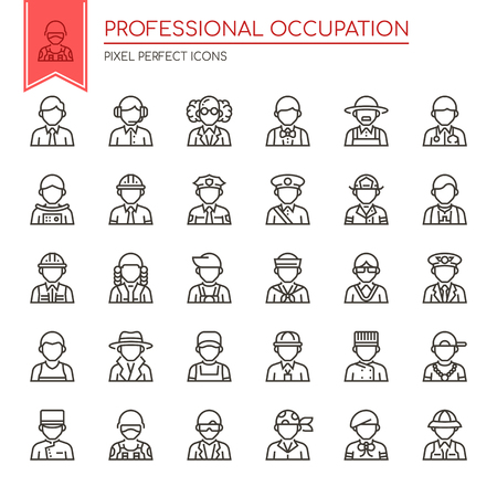 Professional Occupation , Thin Line and Pixel Perfect Iconsのイラスト素材