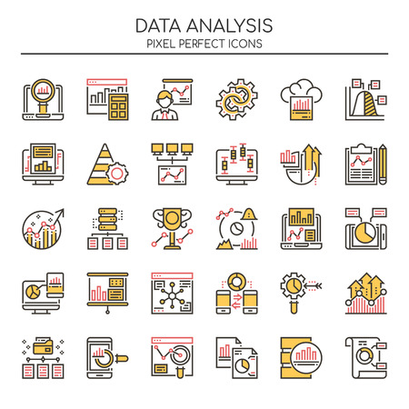 Data Analysis , Thin Line and Pixel Perfect Icons
のイラスト素材