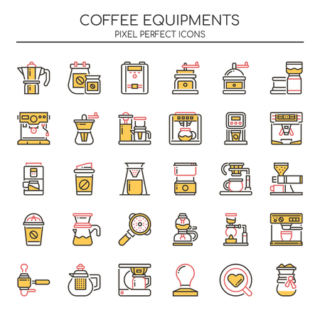 Coffee Equipments , Thin Line and Pixel Perfect Icons
のイラスト素材