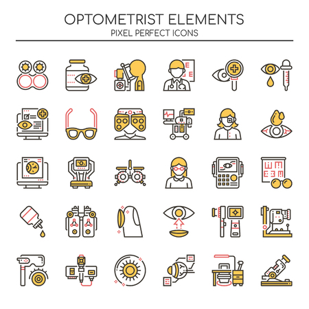 Optometrist Elements , Thin Line and Pixel Perfect Icons
のイラスト素材