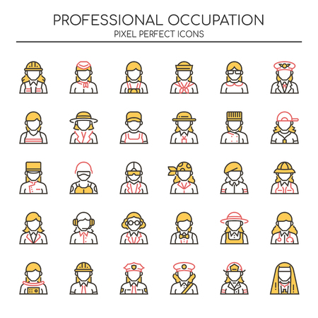 Professional Occupation , Thin Line and Pixel Perfect Icons
のイラスト素材
