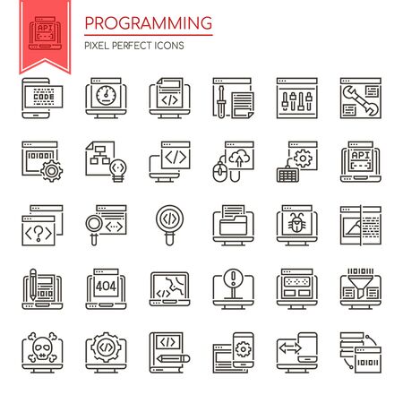Programming , Thin Line and Pixel Perfect Icons
のイラスト素材