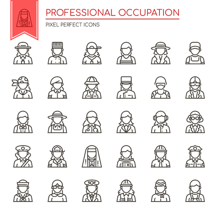 Professional Occupation , Thin Line and Pixel Perfect Icons
のイラスト素材
