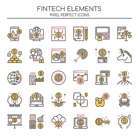 Fintech Elements , Thin Line and Pixel Perfect Icons
のイラスト素材