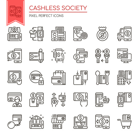 Cashless Society , Thin Line and Pixel Perfect Icons
のイラスト素材